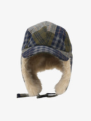 Vintage Plaid Patchwork Fleece Lined Trapper Hat