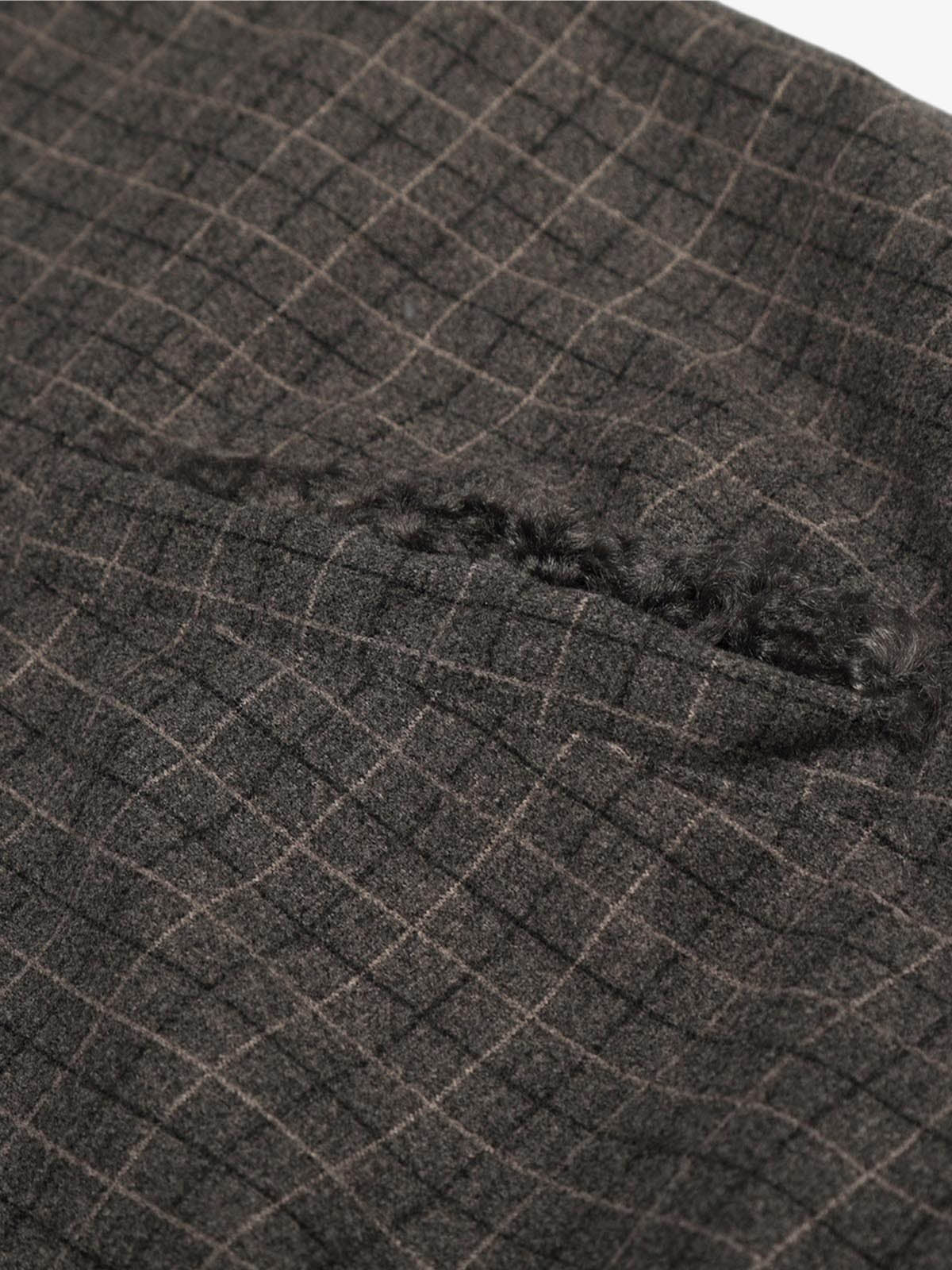 Retro Plaid Fur Collar Warm Padded Jacket