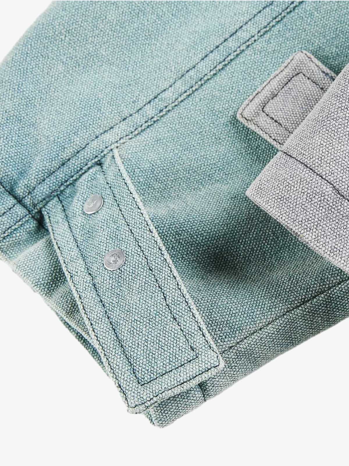 High Street Multi-Pocket Color-Block Patchwork Work Jacket