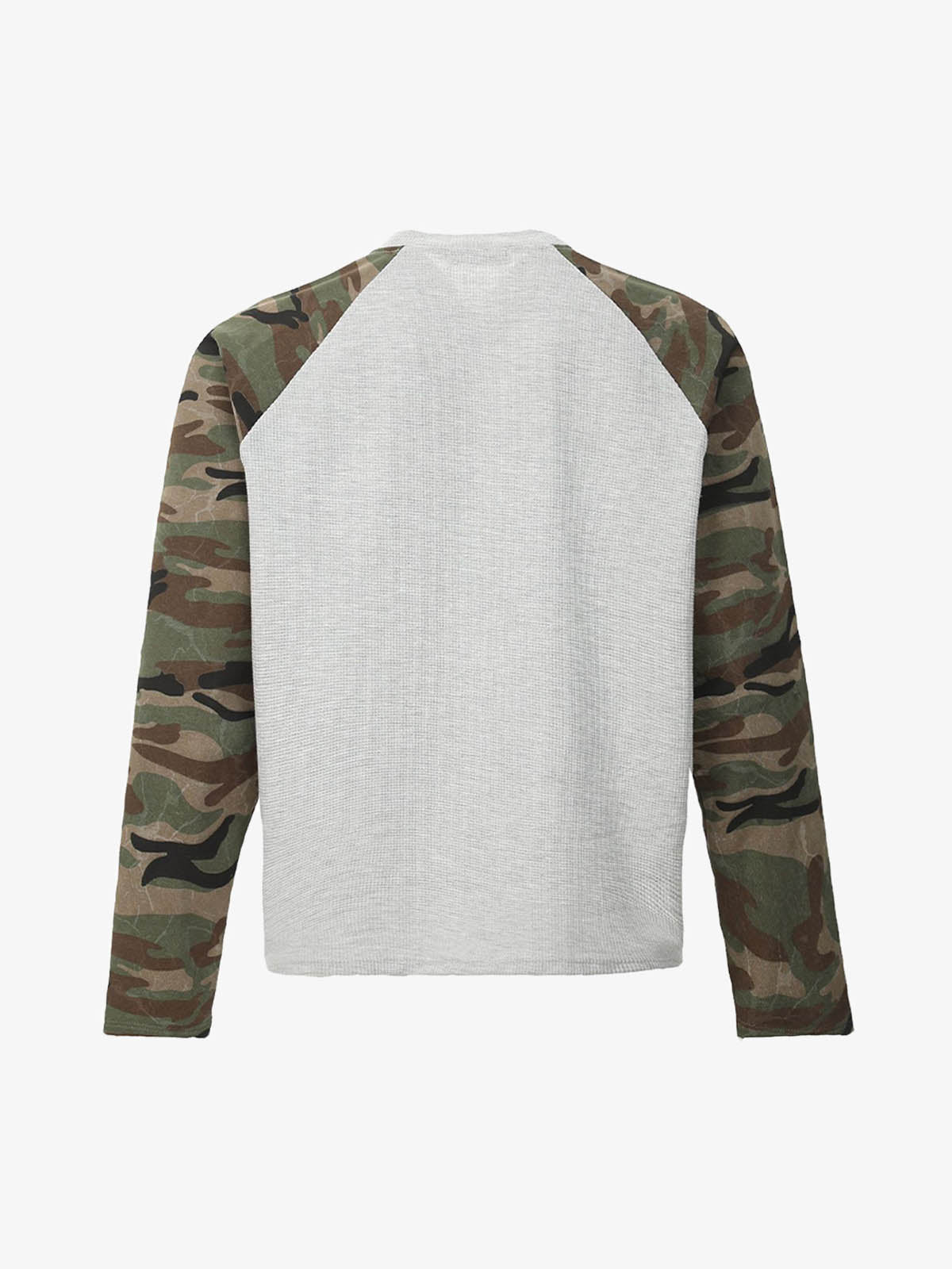 Camouflage Stitching Raglan Long Sleeve T-Shirt