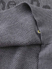 Vintage Patch Embroidered Hooded Sweater