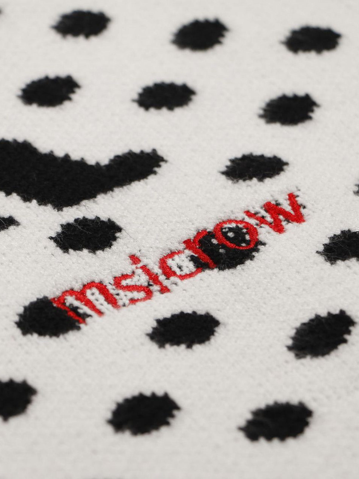 Retro Polka Dot Letter Jacquard Loose Knit Sweater