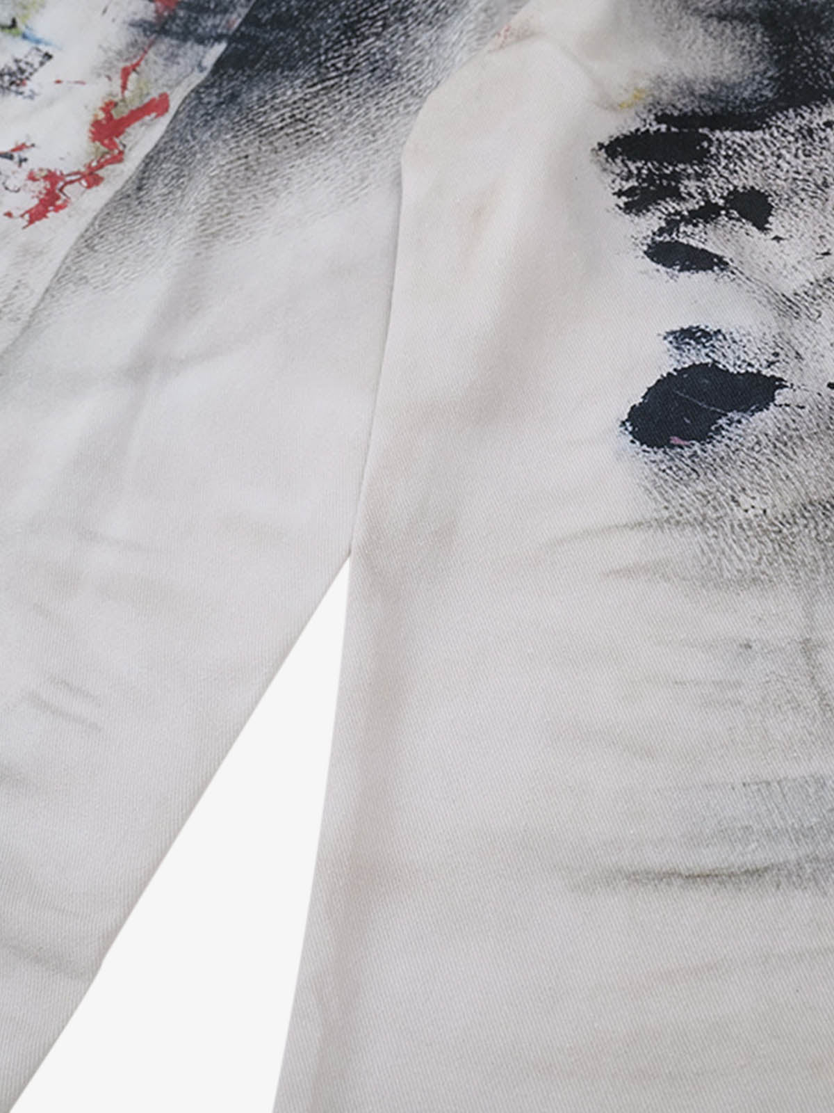 High Street Washed Distressed Inkjet Graffiti Jeans