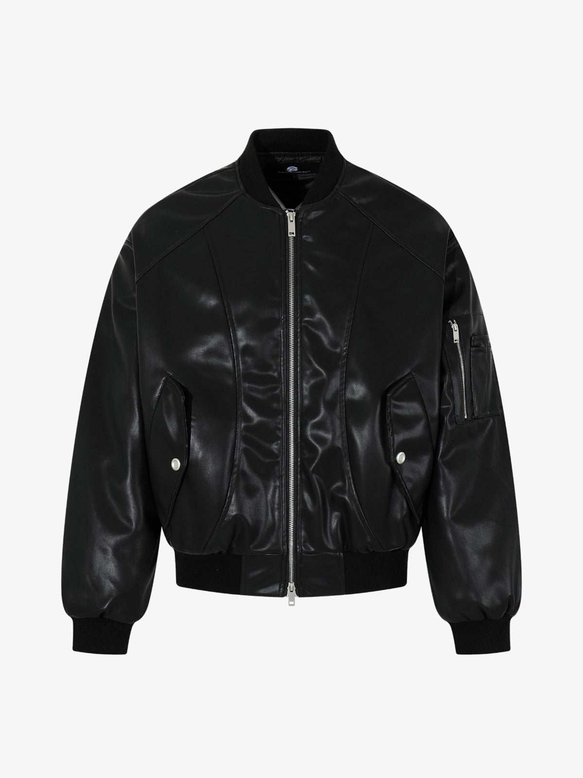 Street Motorcycle Stand Collar Leather Padded Jacket