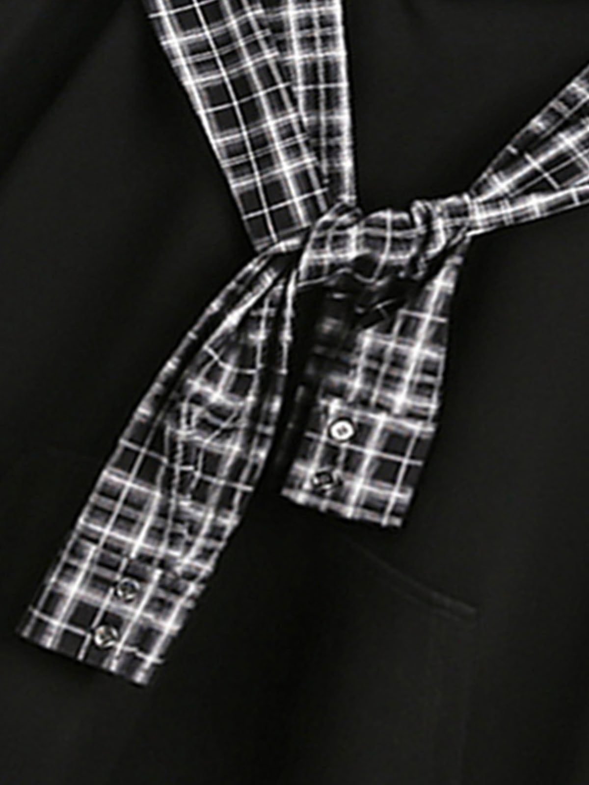 Fake Two-Piece Plaid Shirt Scarf Design Hoodie