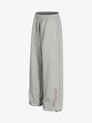 Draped Red Diamond Drawstring Casual Pants