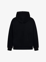 Retro Diamond Beaded Letter Zip Hooded Sweatshirt