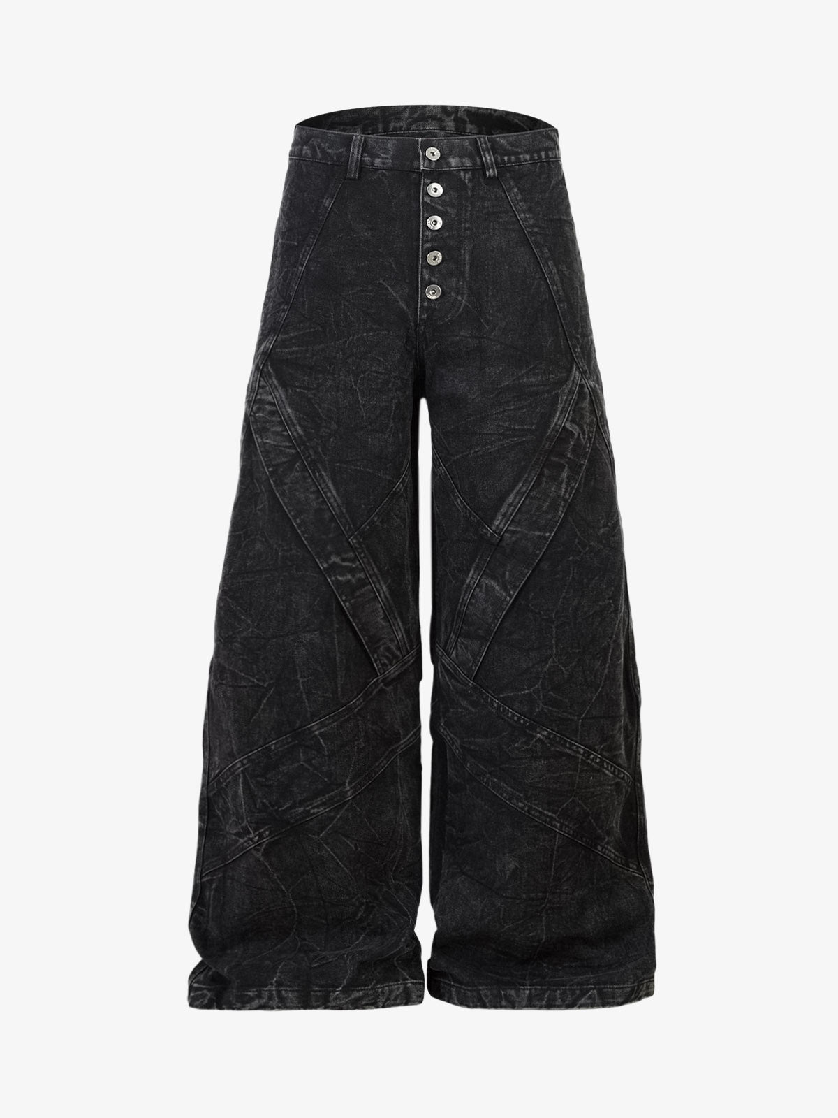 High Street Functional Structured Design Tie-Dye Baggy Jeans
