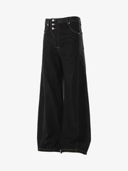 Reverse-Stitched Multi-Button Jeans