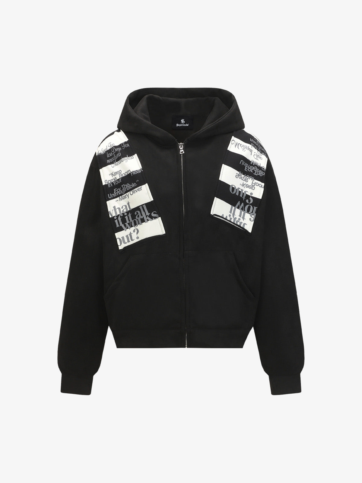 Retro Fake Two-Piece Zipper Hooded Sweatshirt