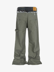 Camouflage Patchwork Whisker Baggy Jeans