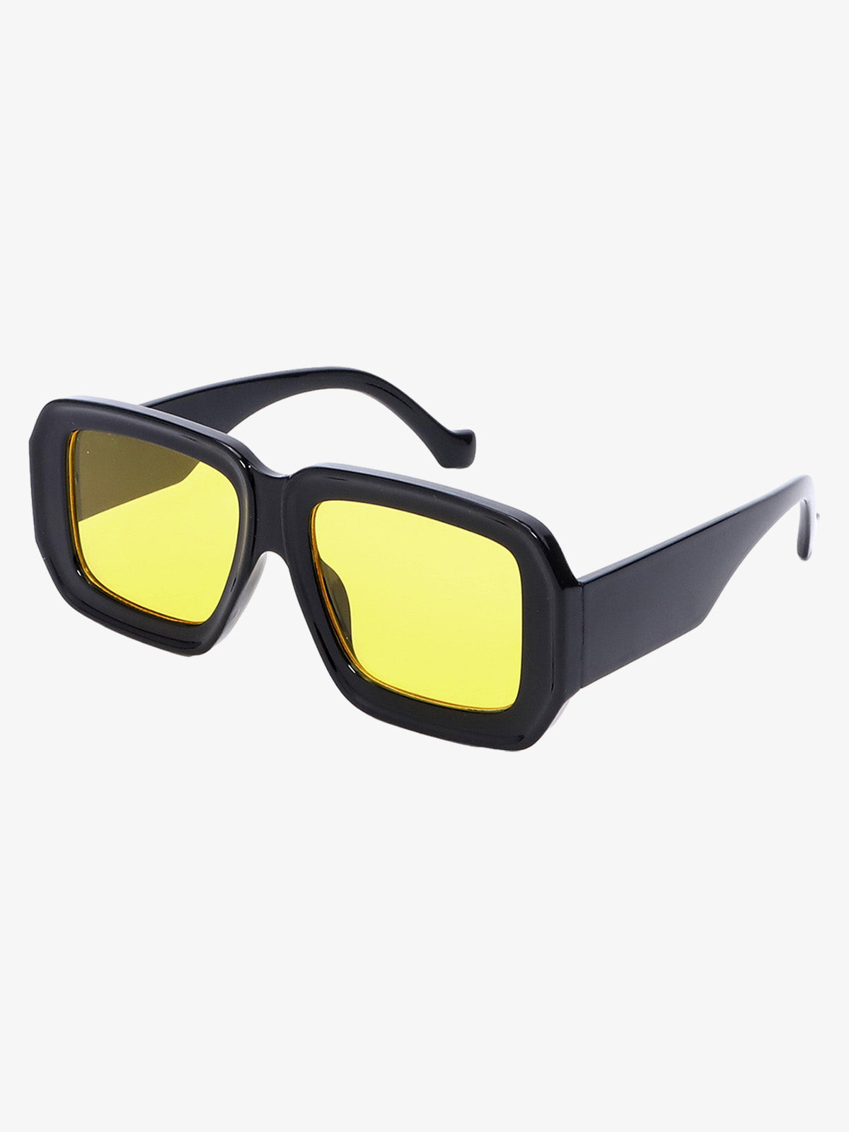 Retro Square Frame Wide Temple Sunglasses