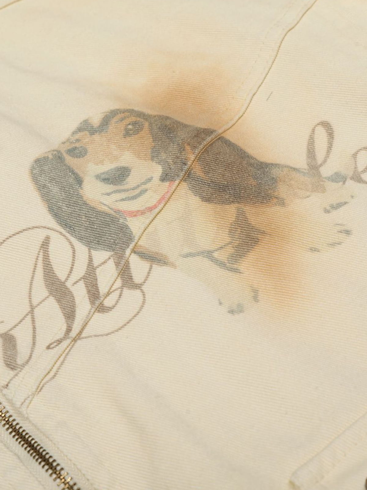 Rust Washed Vintage Dog Graphic Workwear Jacket