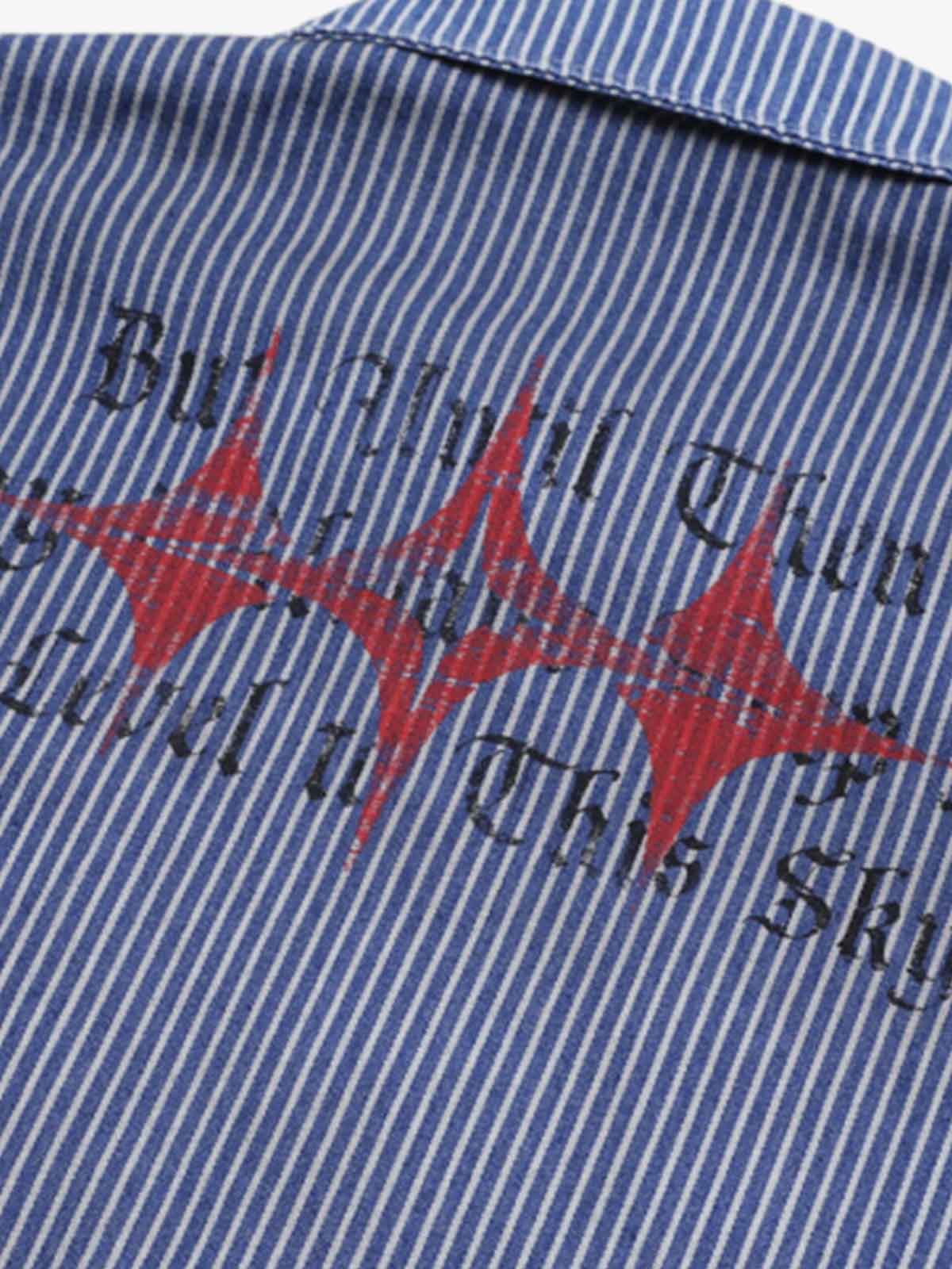 Streetwear Red Star Striped Long Sleeve Shirt