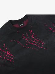 Retro Ink Splatter Design Long-Sleeved T-Shirt