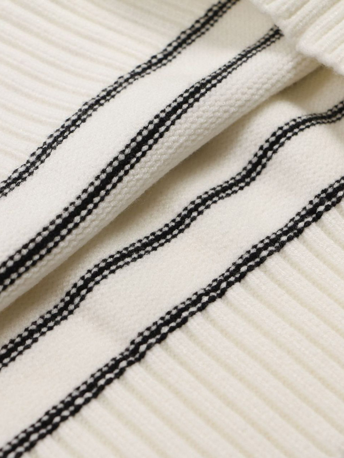 Striped Star Jacquard Loose Knitted Sweater