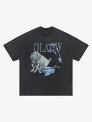 Vintage Fun Animal Dog Print T-Shirt