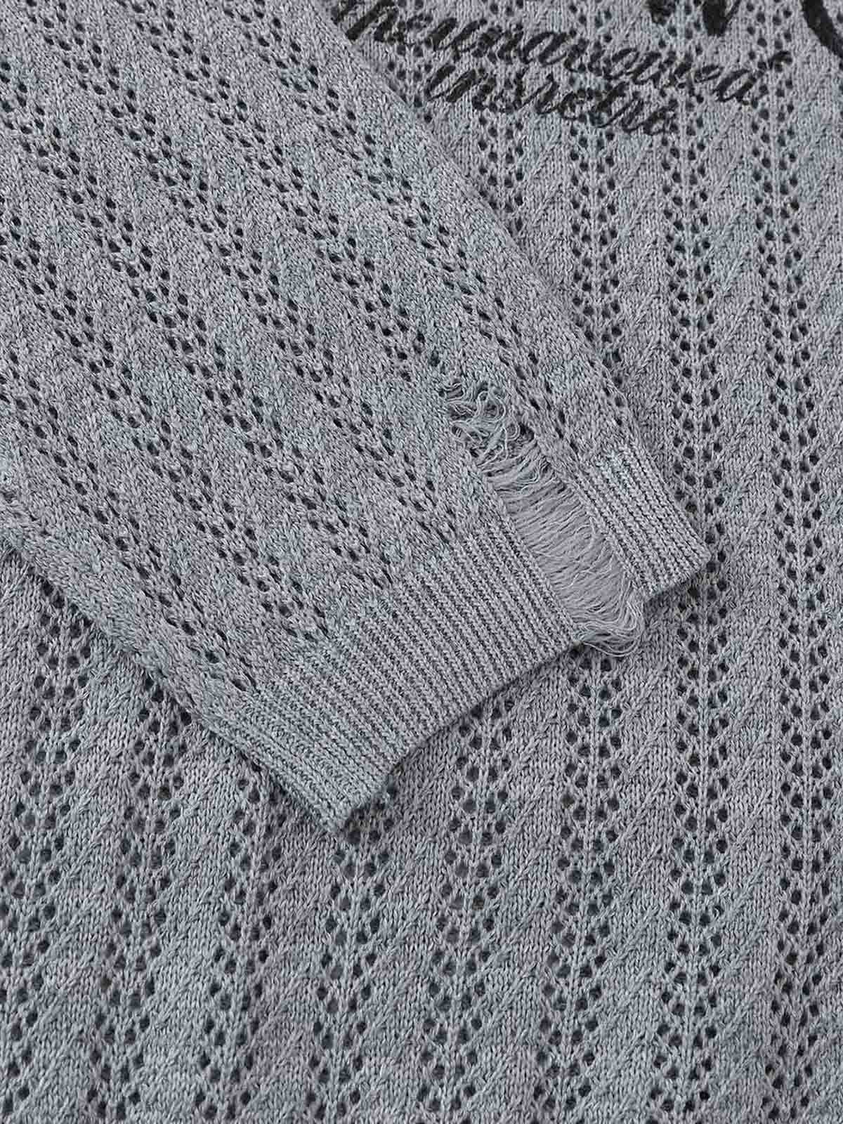 Streetwear Retro Hollow-Out Knit Sweater