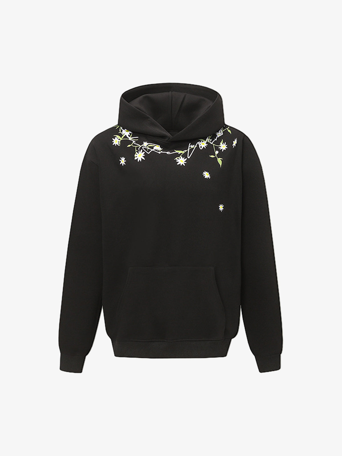 Daisy Embroidery Floral Pattern Heavyweight Hoodie
