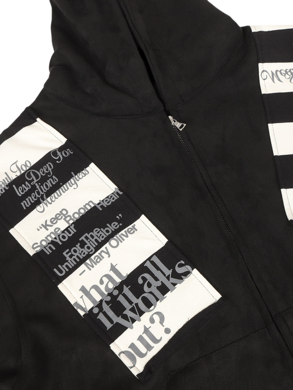 Retro Fake Two-Piece Zipper Hooded Sweatshirt