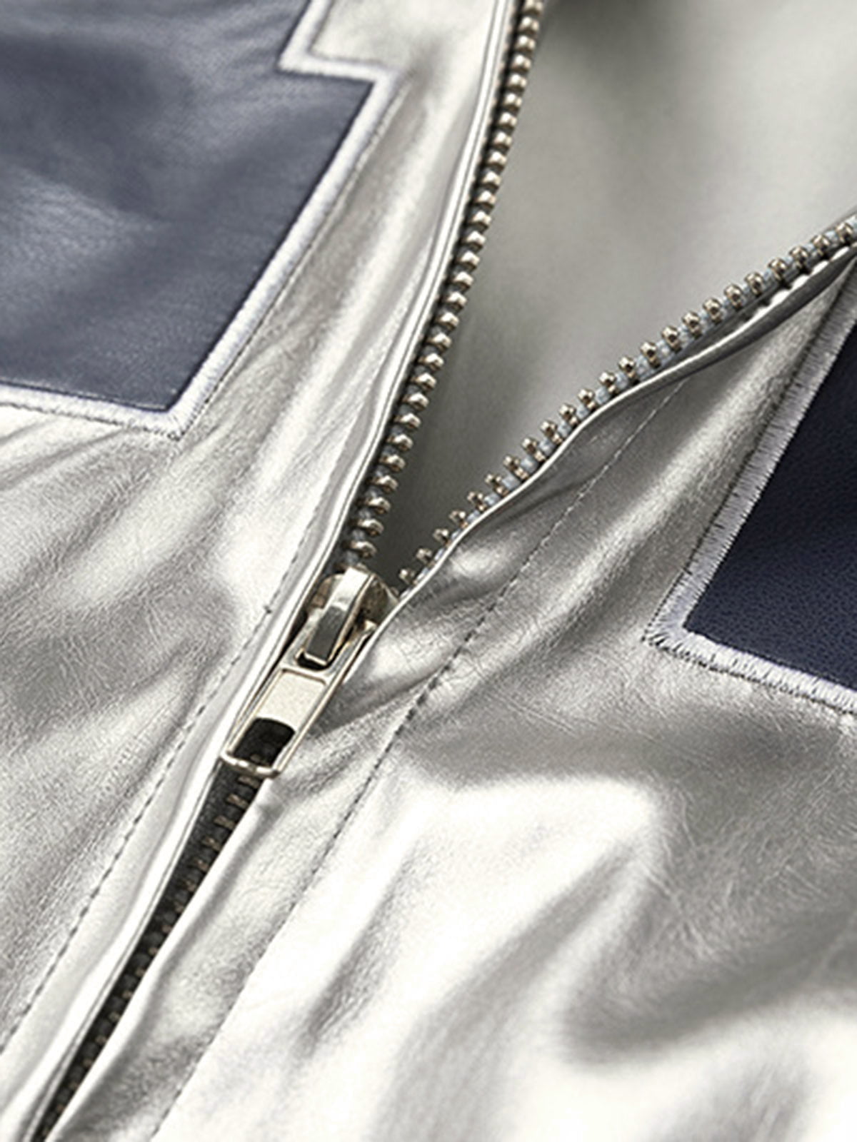 Number 11 Reflective Metallic Leather Track Jacket