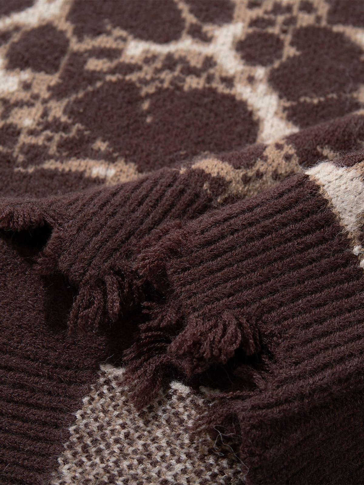 Vintage Skull Leopard Jacquard Knitted Cardigan