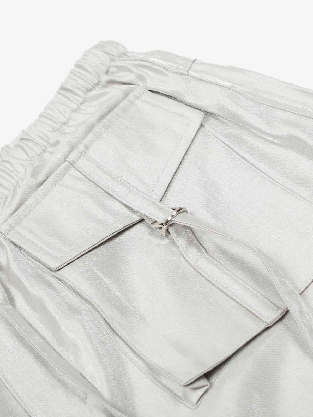 High Street Rivet Pleated Workwear Multi-Pocket Casual Pants