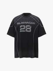 Distressed Digital Print Short-Sleeved T-Shirt