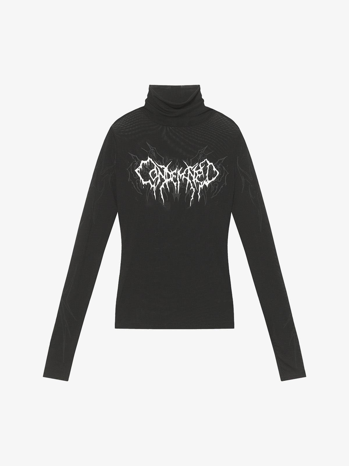 Dark Style Printed Slim Mesh Long Sleeves T-Shirt