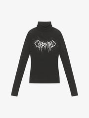 Dark Style Printed Slim Mesh Long Sleeves T-Shirt