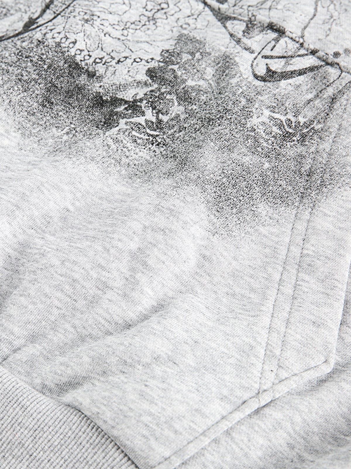 Detachable Fur Collar Half-Zip Printed Hooded Cardigan Sweatshirt