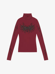 Dark Style Printed Slim Mesh Long Sleeves T-Shirt
