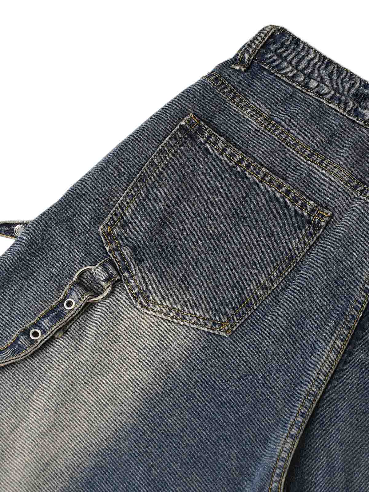 Washed Distressed Baggy Jeans