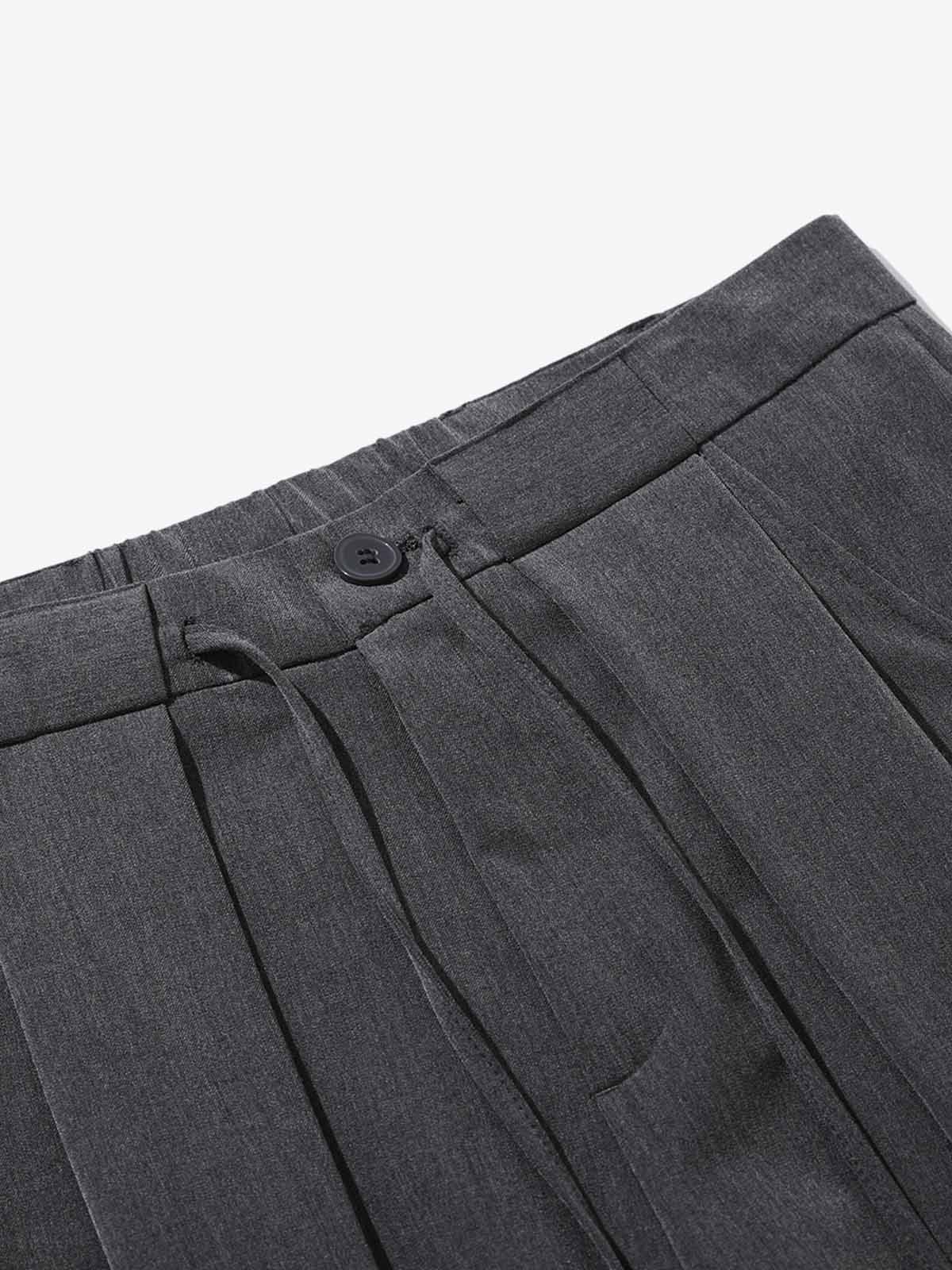 High Street Drawstring Design Pleated Flared Scimitar Pants
