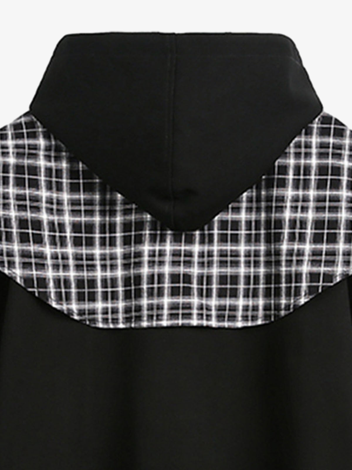 Fake Two-Piece Plaid Shirt Scarf Design Hoodie