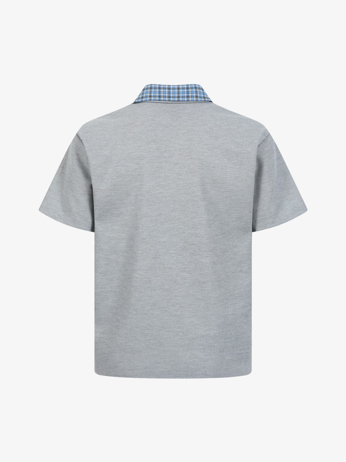 Retro Pearl Letter Plaid Collar Polo Shirt