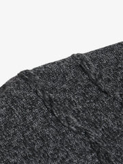Turtleneck Cardigan Zip-Up Cable Sweater