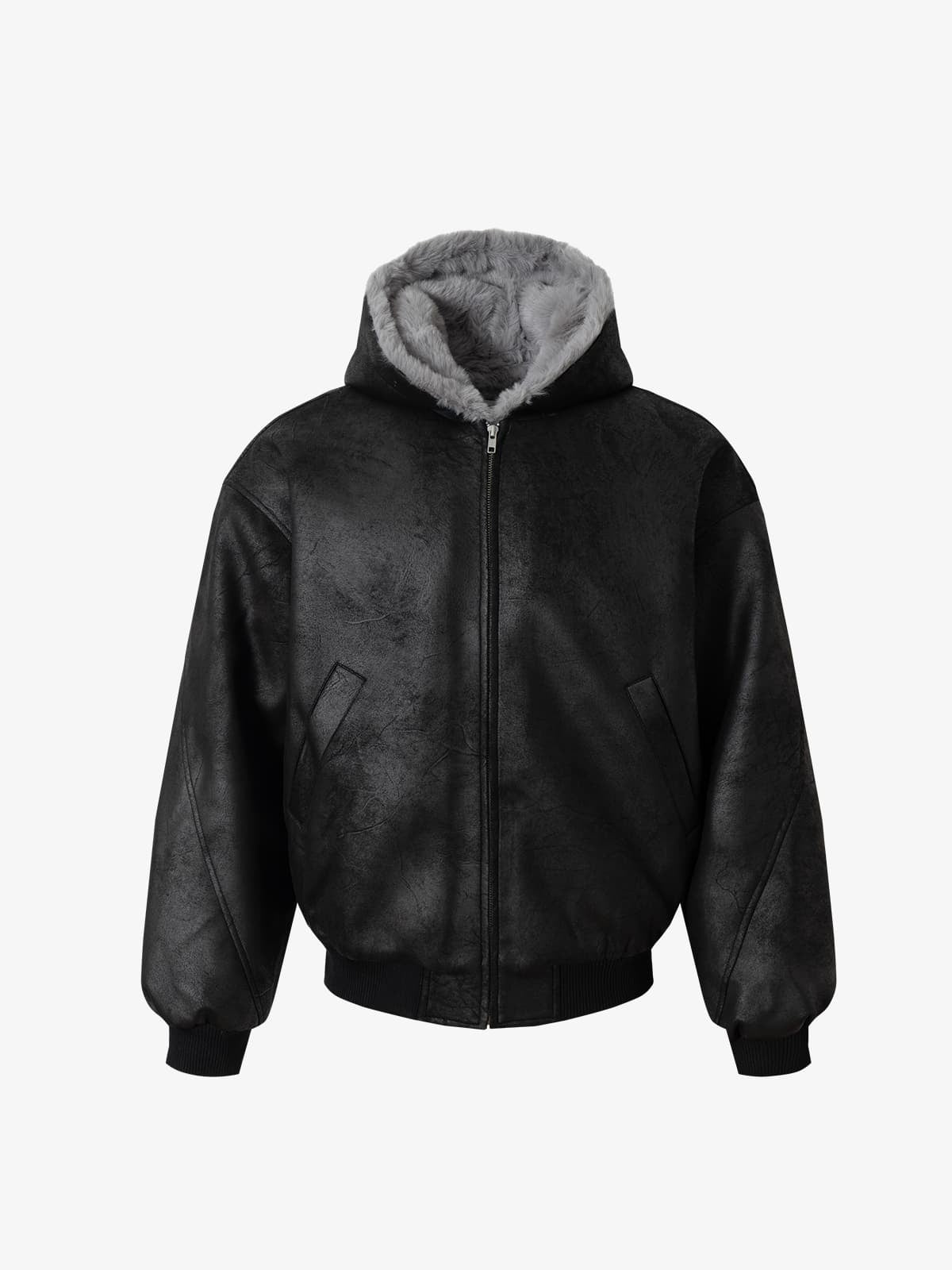 Vintage Velvet Hooded Sherpa-Lined Cotton Jacket