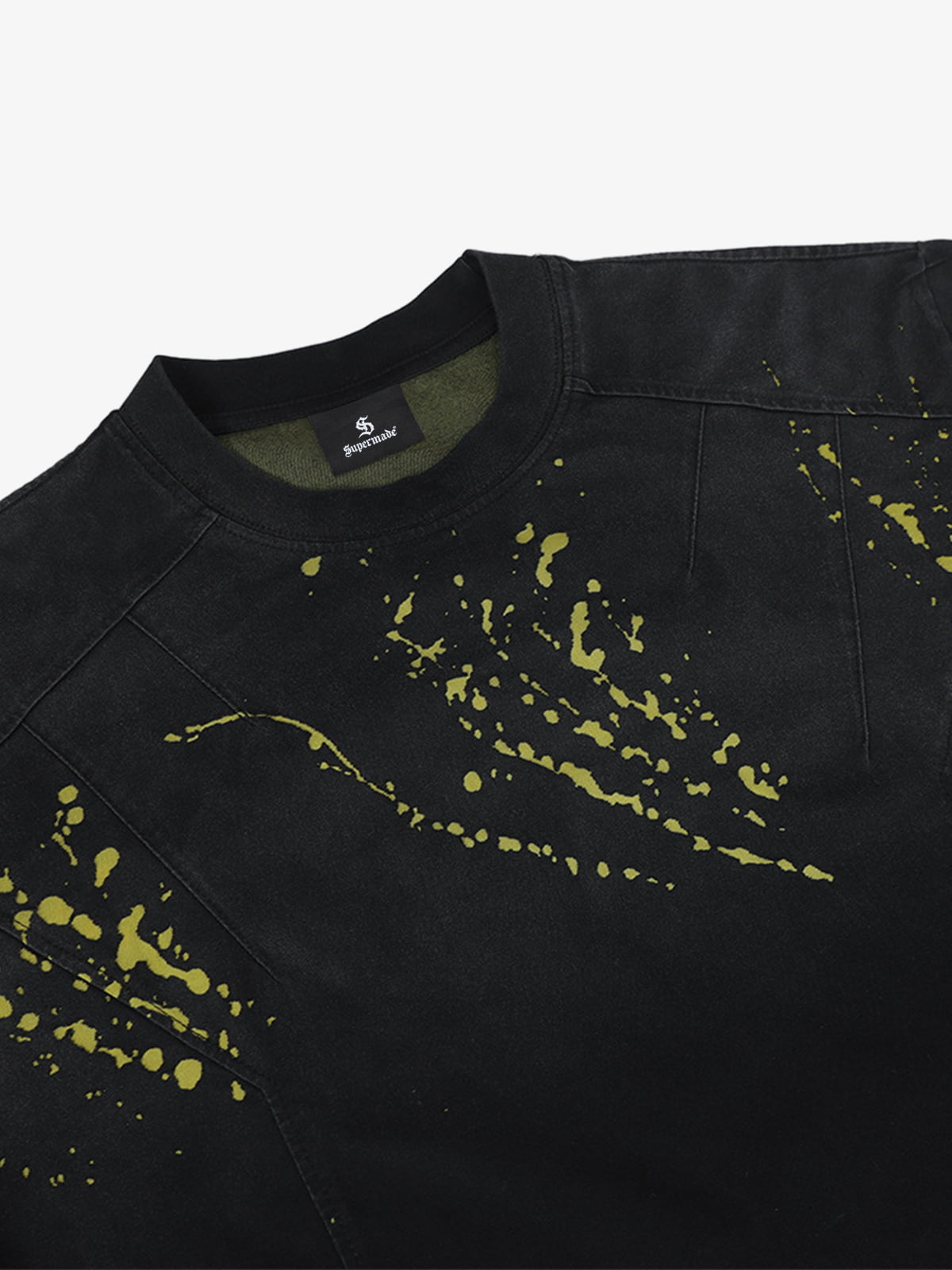 Retro Ink Splatter Design Long-Sleeved T-Shirt