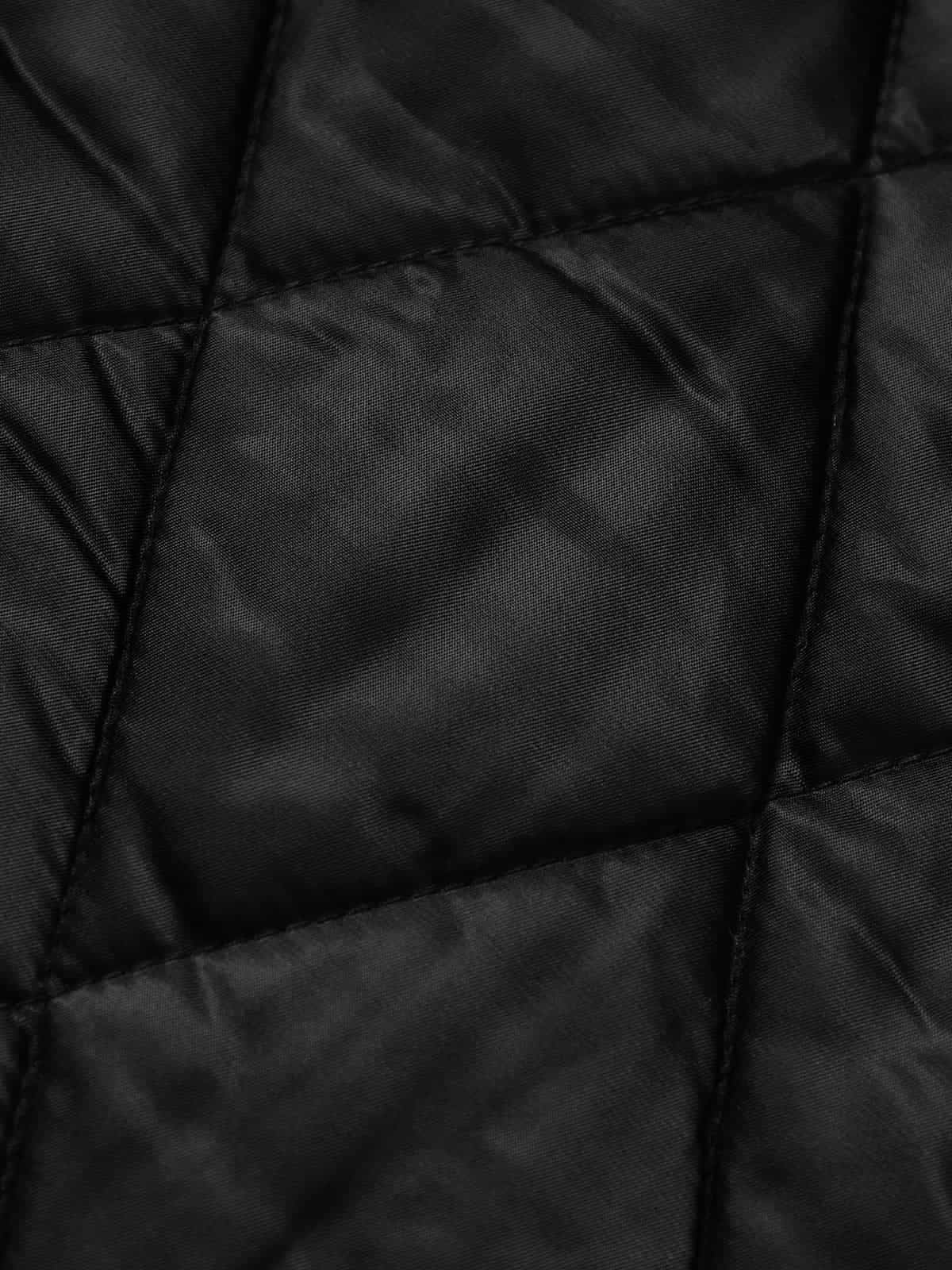 Gothic Letter Print Fur Collar Quilted Cotton Jacket