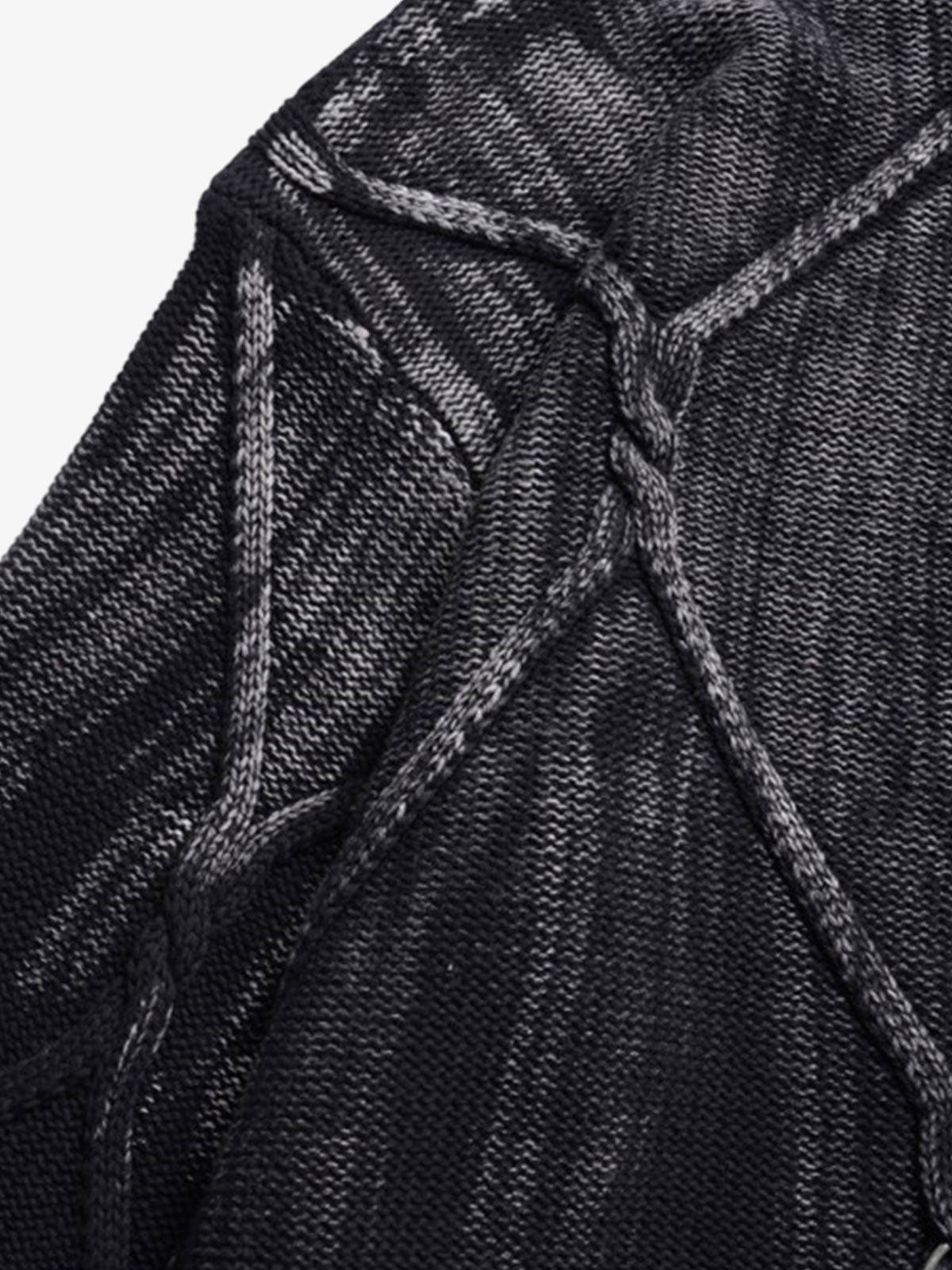 Paint Spray Hole Cable Crewneck Sweater