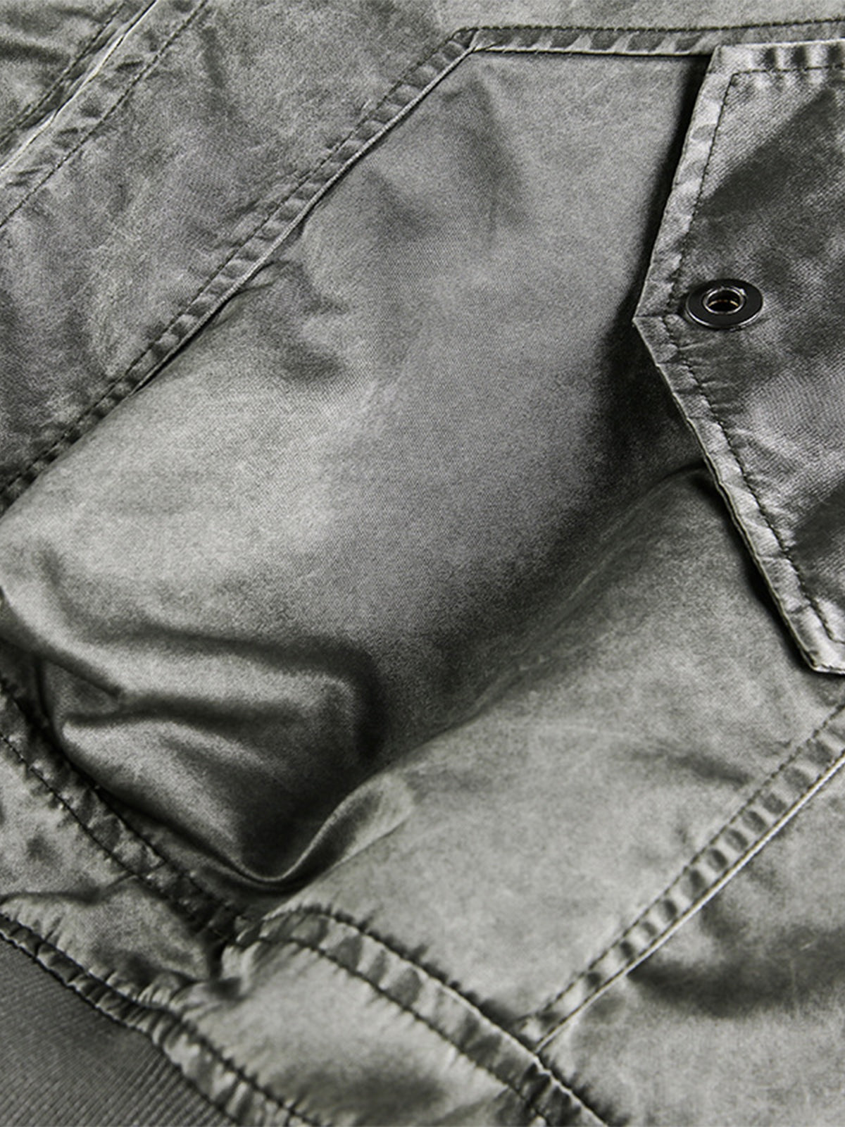 Retro Utility Nylon Patchwork Bomber Jacket