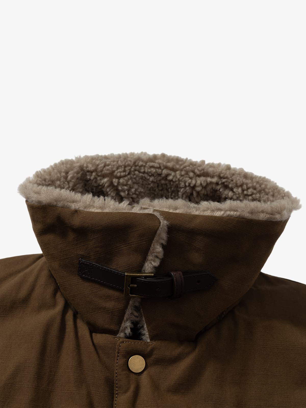 Vintage Workwear Patch Lamb Fleece Long Parka Jacket