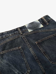Vintage Distressed Patchwork Deconstructed Barrel Jeans