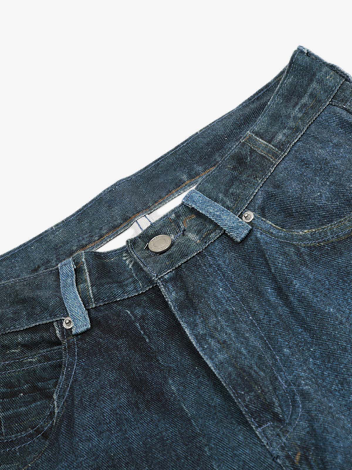 Vintage Patchwork Ripped Barrel Jeans