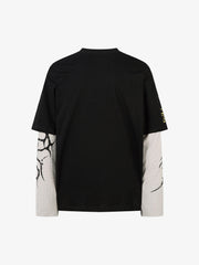 Hip-Hop Punk Faux Two-Piece Long-Sleeved T-Shirt