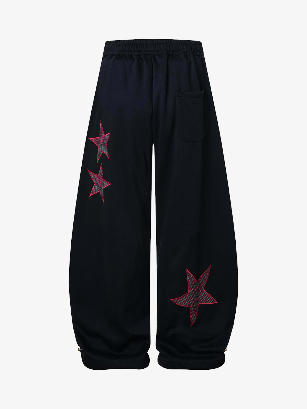 Striped Patchwork Star Embroidered Barrel Sweatpants