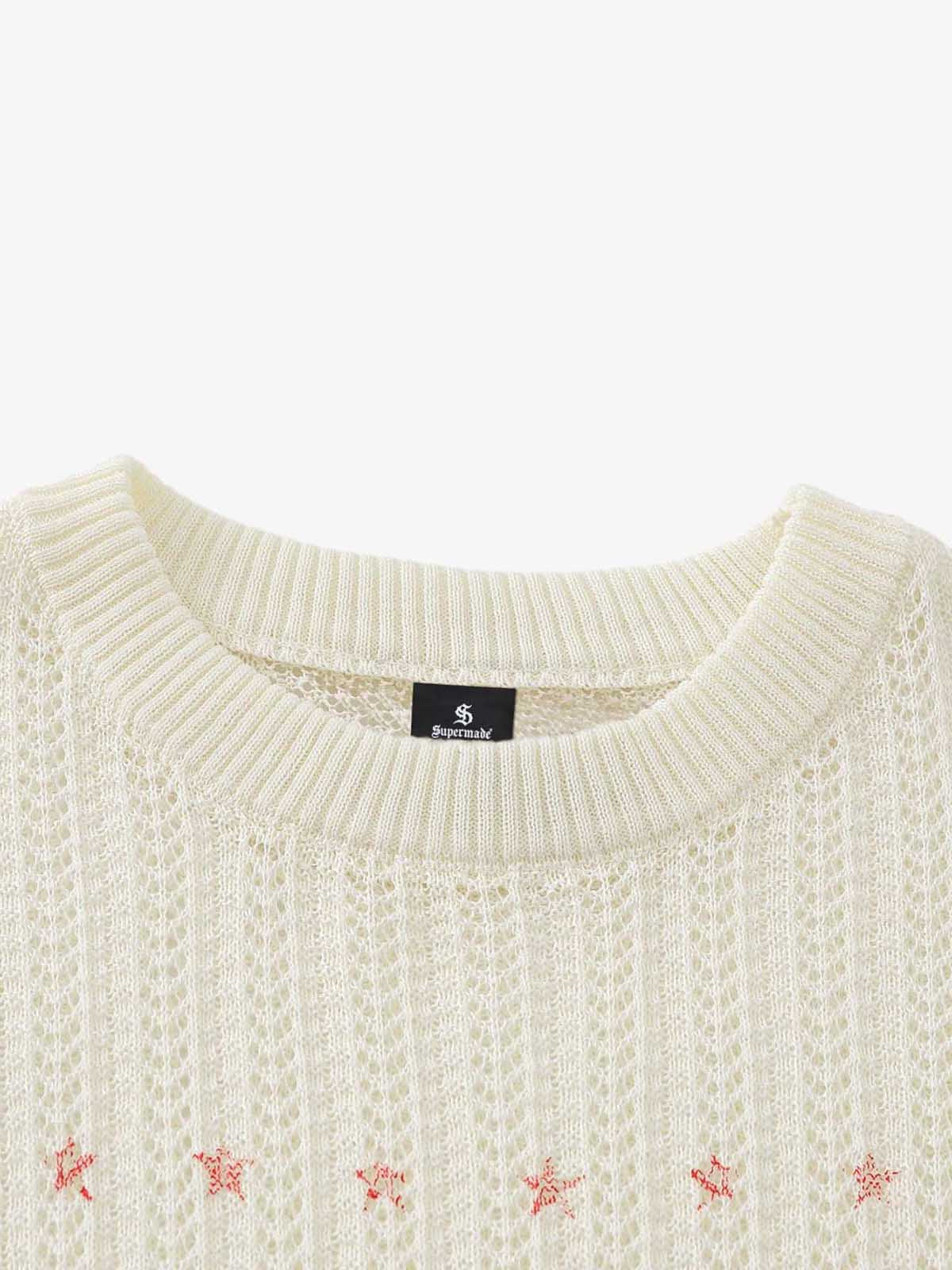 Street Hollow Knit Crew Neck Sweater