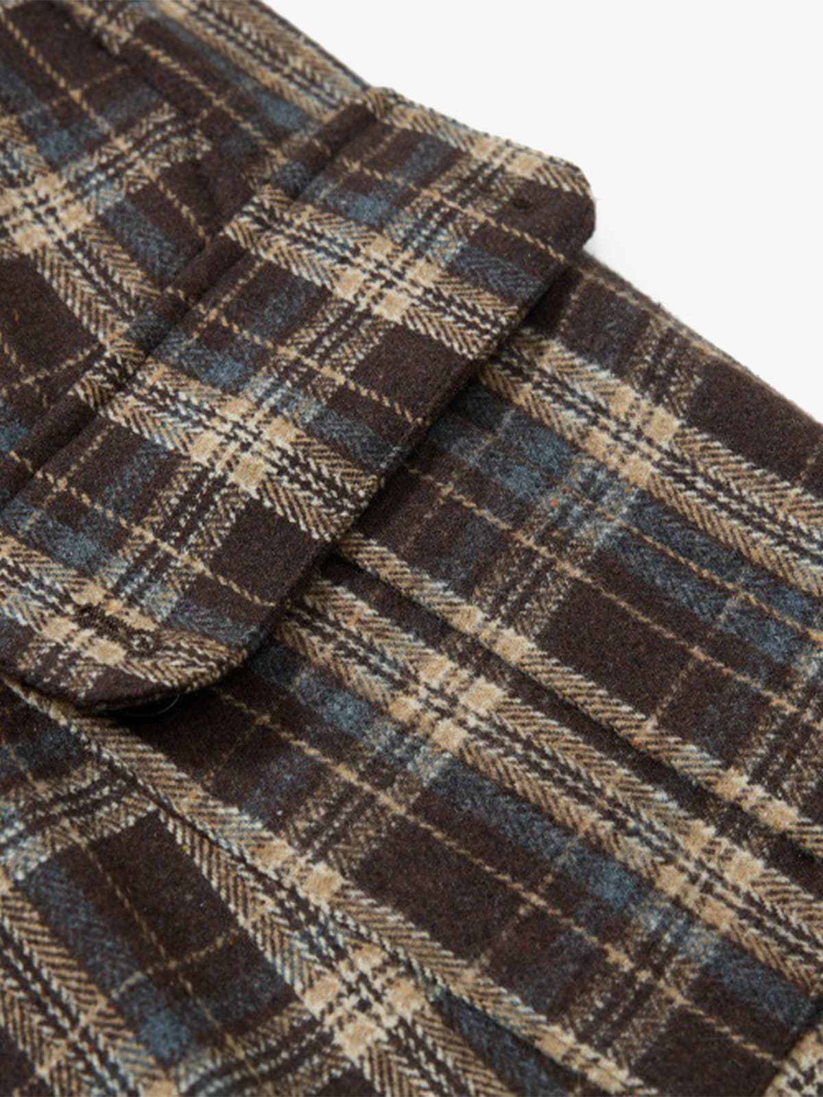 Vintage Plaid Pleated Multi-Pocket Cargo Casual Pants