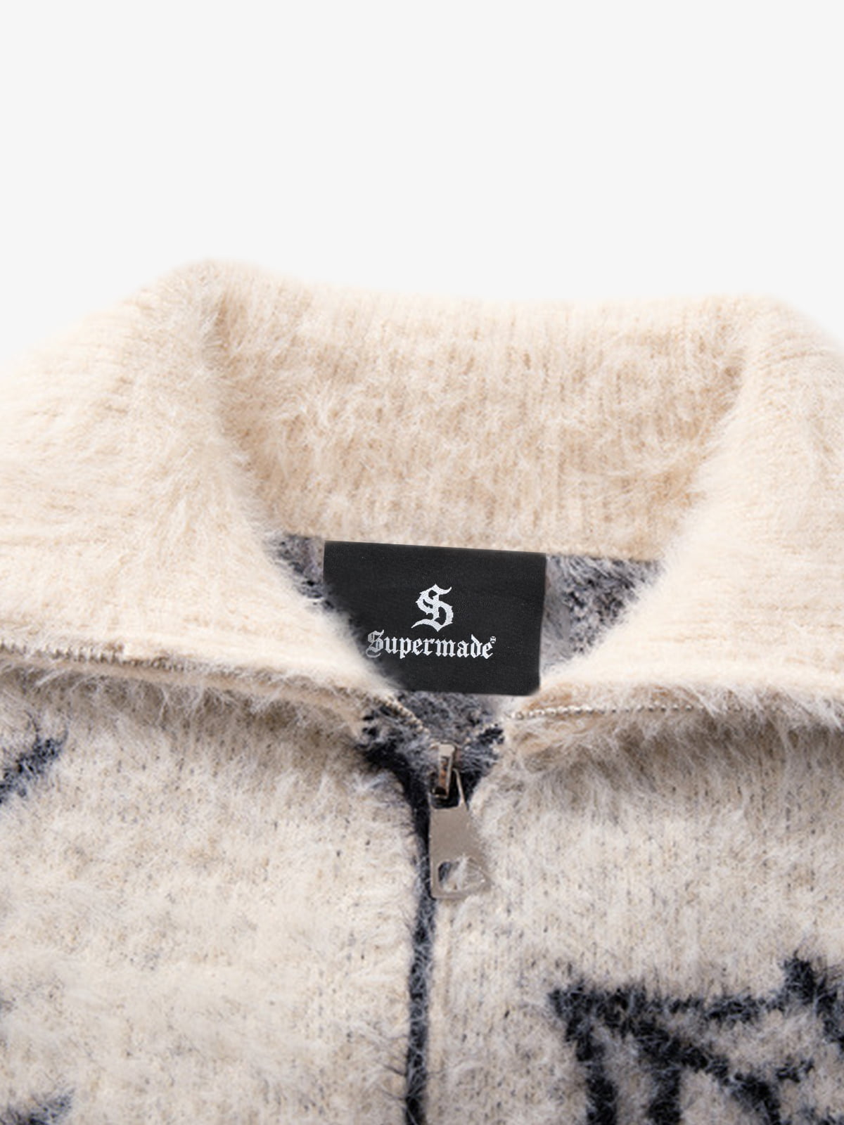 Street Spider And Butterfly Patterns Fluffy Zipper Sweater